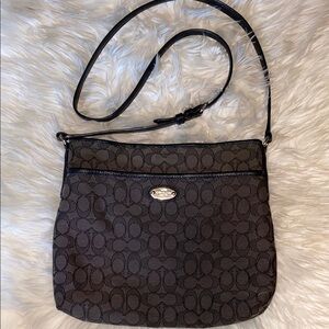 Coach Dark Brown Signature Crossbody Bag